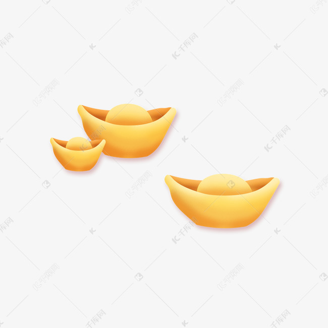 金元宝卡通png素材