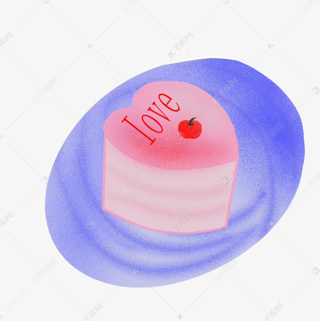 情人节爱心蛋糕插画