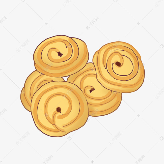 卡通黄色曲奇饼干