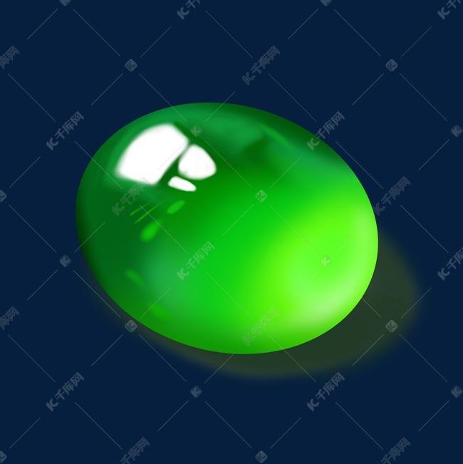 手绘绿色宝石插画