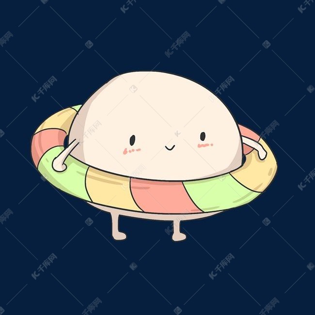 戴着游泳圈的汤圆