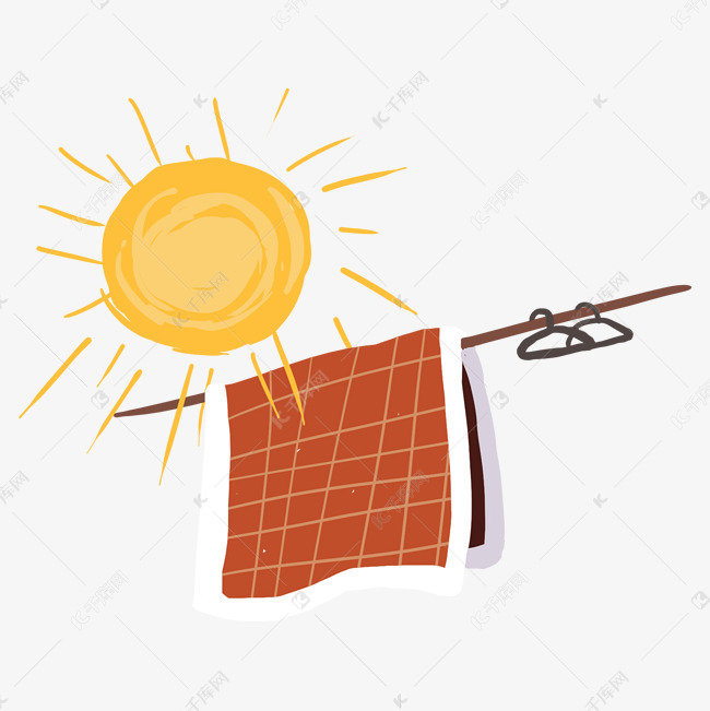 彩色创意晒被子元素