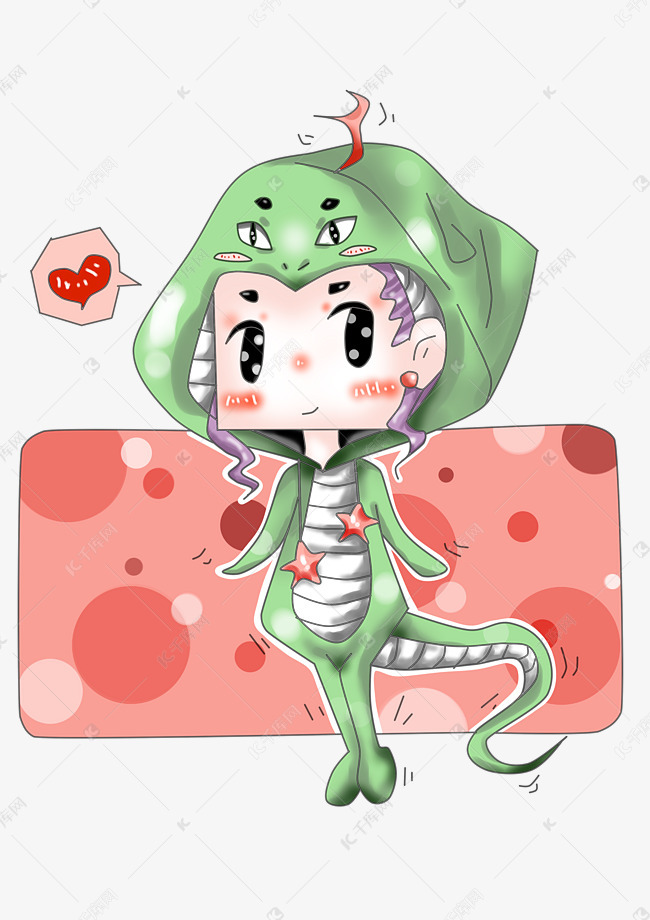 十二生肖之蛇卡通手绘彩色拟人化免抠图无背景png素材图片免费下载 高清卡通手绘psd 千库网 图片编号