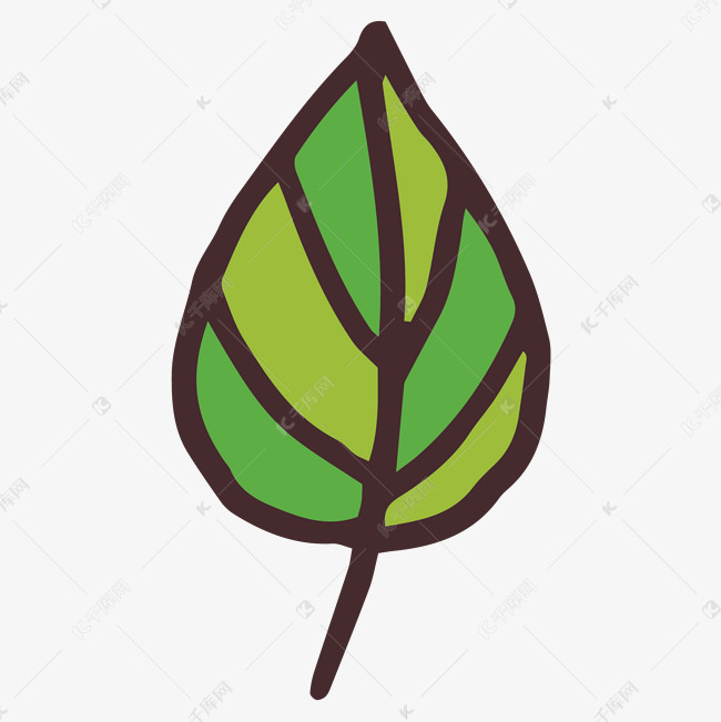 一片绿色的叶子免抠图