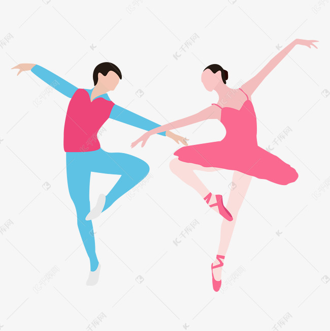 双人芭蕾舞矢量素材
