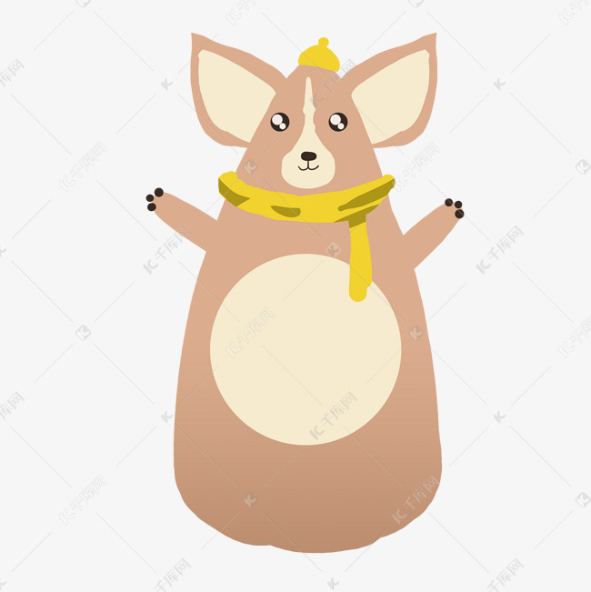 灰色创意狐狸犬元素