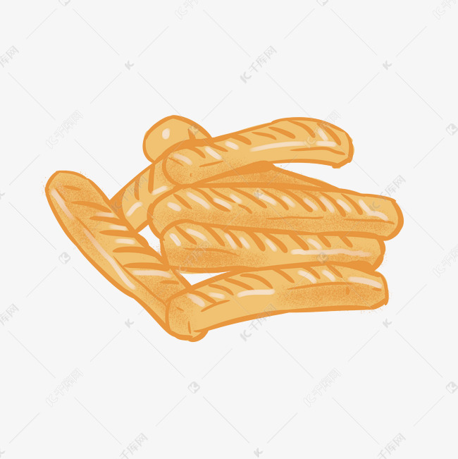 零食虾条卡通插画