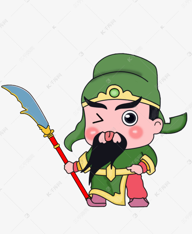 卡通手绘q版关羽