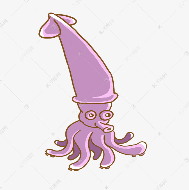 鱿鱼手绘小清新