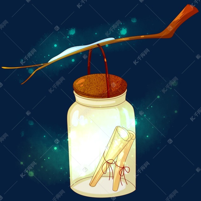 手绘白色许愿瓶素材图片免费下载-千库网