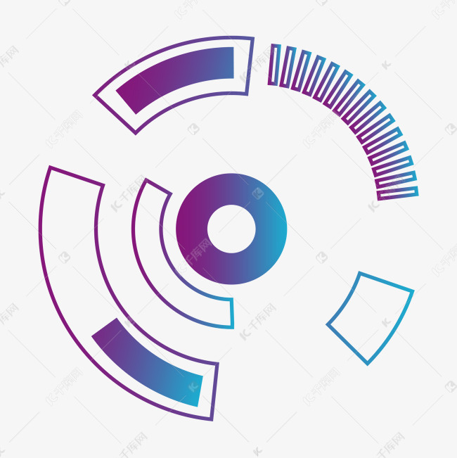 渐变圆形未来科技边框装饰