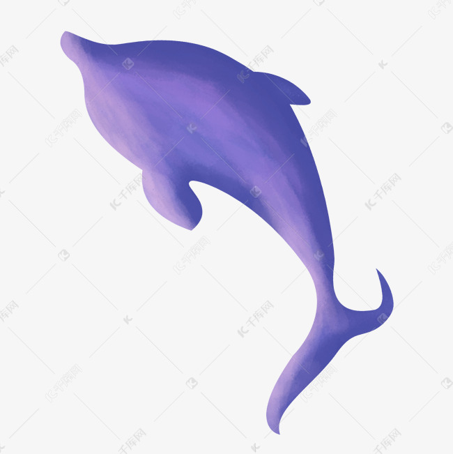 紫色的海豚手绘设计图