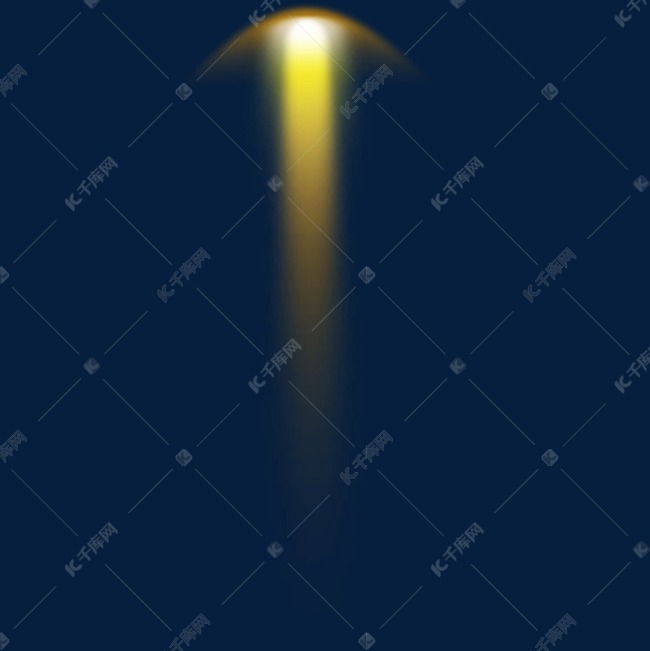 黄色灯光光柱矢量元素