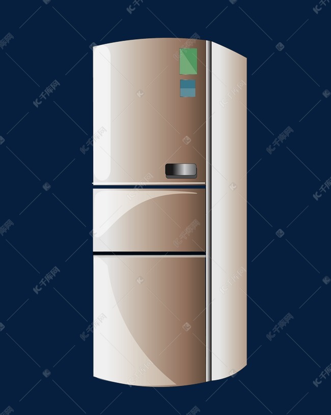 卡通棕色冰箱插画素材图片免费下载-千库网