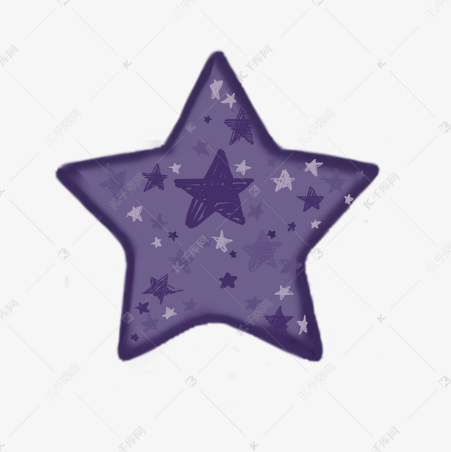 手绘紫色浪漫时尚装饰星星