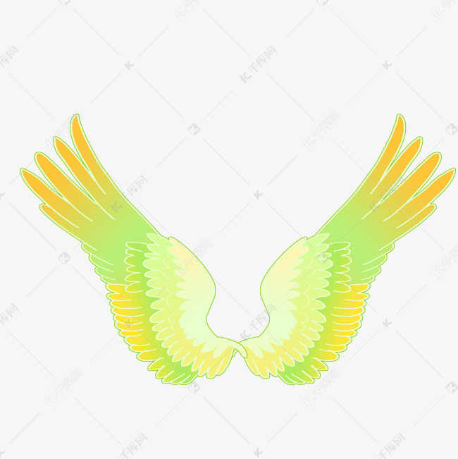 漂亮的彩色翅膀插画