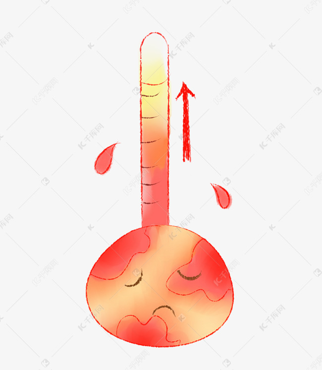 卡通气温升高插画