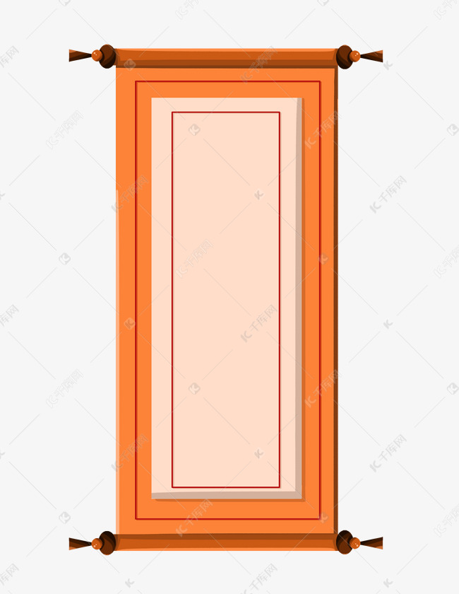 漂亮的卷轴边框手绘