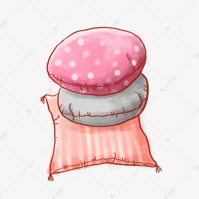 世界睡眠日手绘枕头png免抠素材
