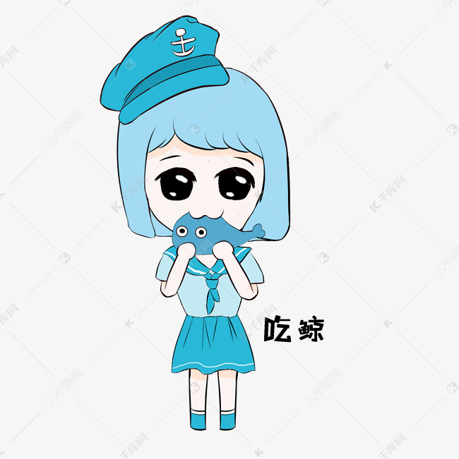 海军风格卡通女孩吃惊表情包素材图片免费下载 高清表情包psd 千库网 图片编号