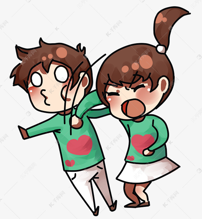 绿色情人节情侣闹别扭