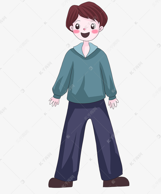 高兴快乐的可爱小男孩