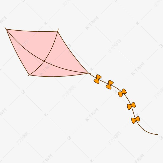 卡通手绘粉色可爱蝴蝶结风筝