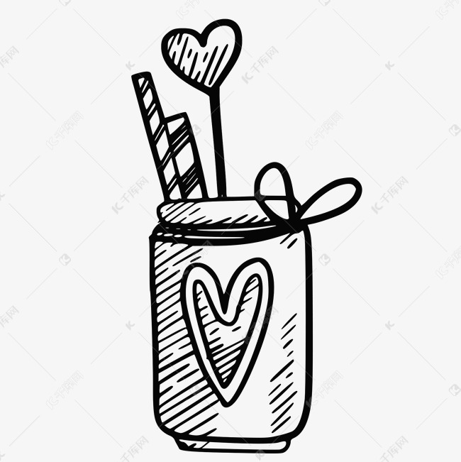 创意素描风装饰素材