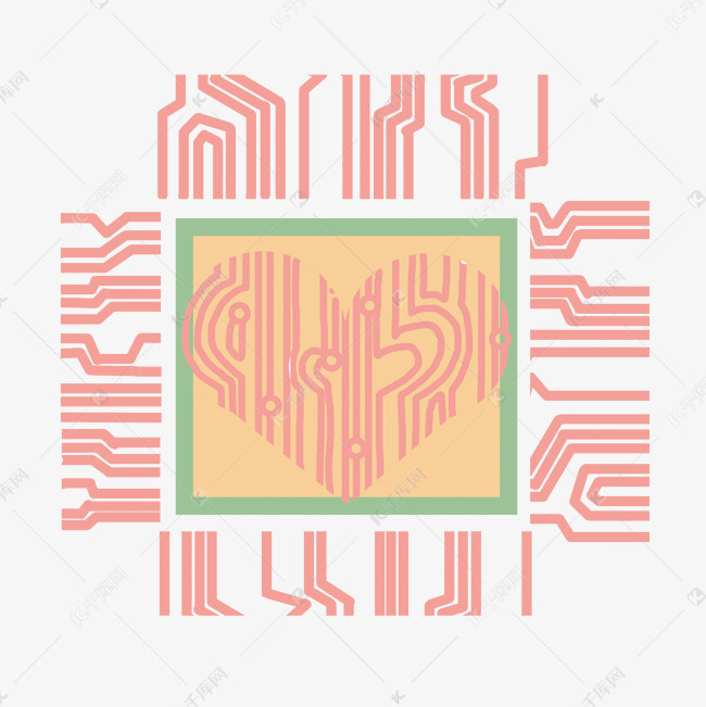 手绘智能芯片插画