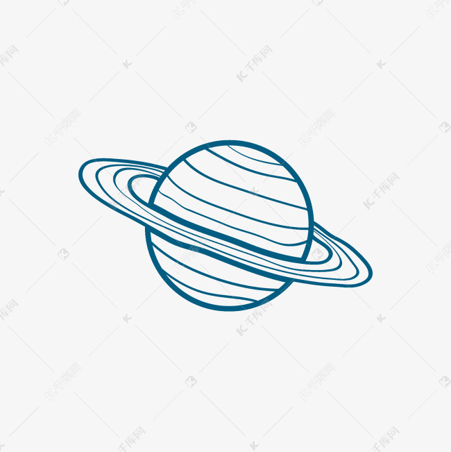 蓝色简单土星素材图片免费下载 高清装饰图案psd 千库网 图片编号