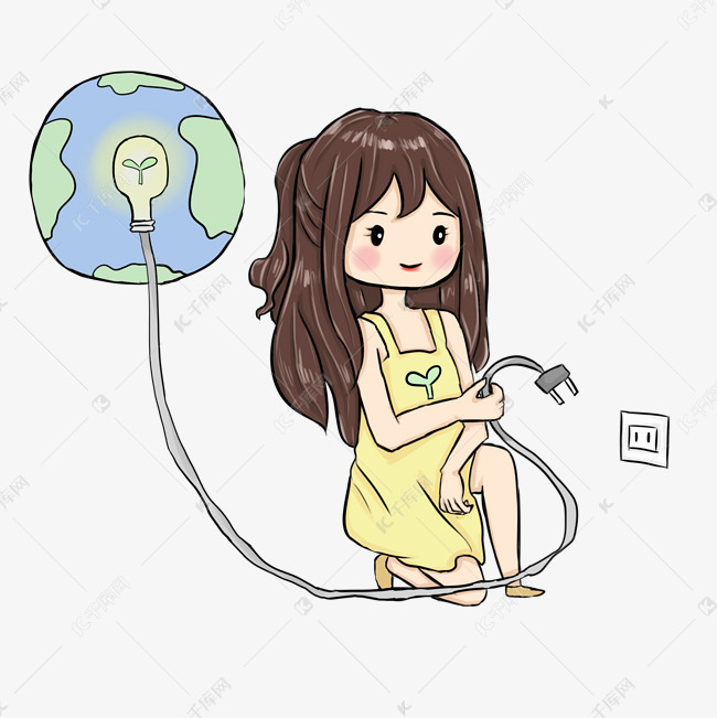 熄灯的小女孩插画