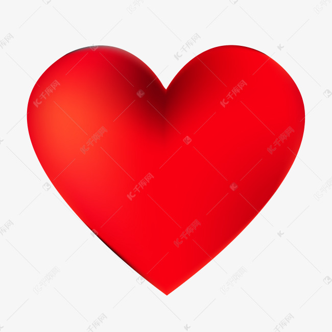 立体红心装饰插画