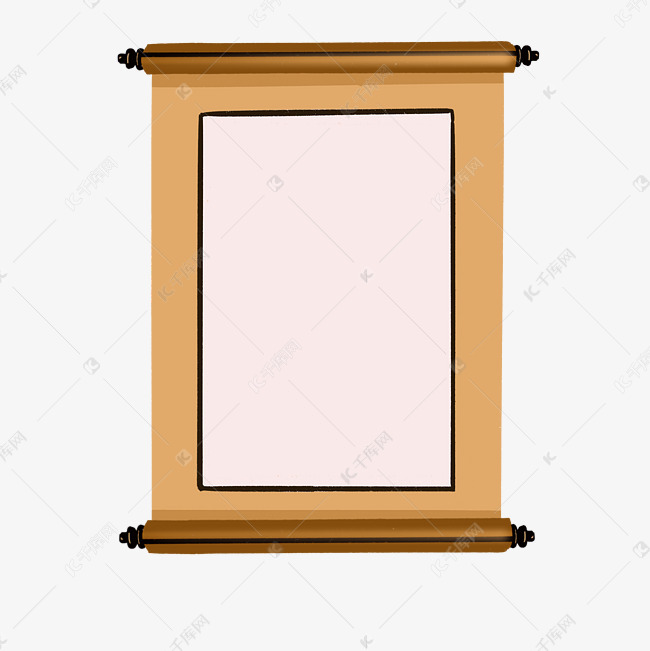 手绘中式卷轴边框