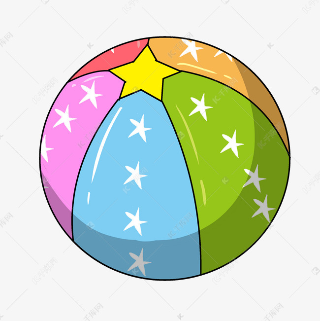 儿童花色皮球插画素材图片免费下载-千库网