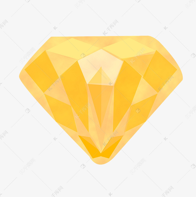 手绘黄色宝石插画