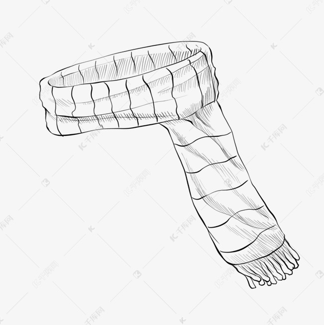 花纹围巾线条插画