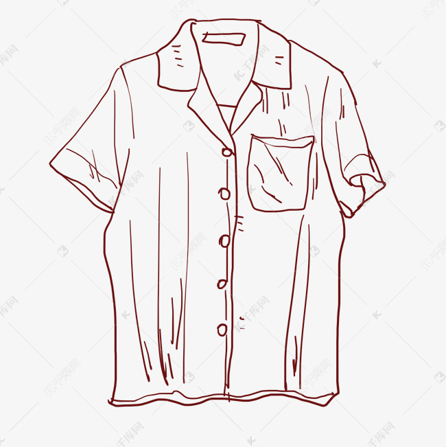 男士线描衬衣