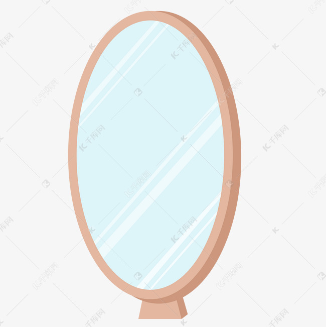 清凉镜子手绘插画psd