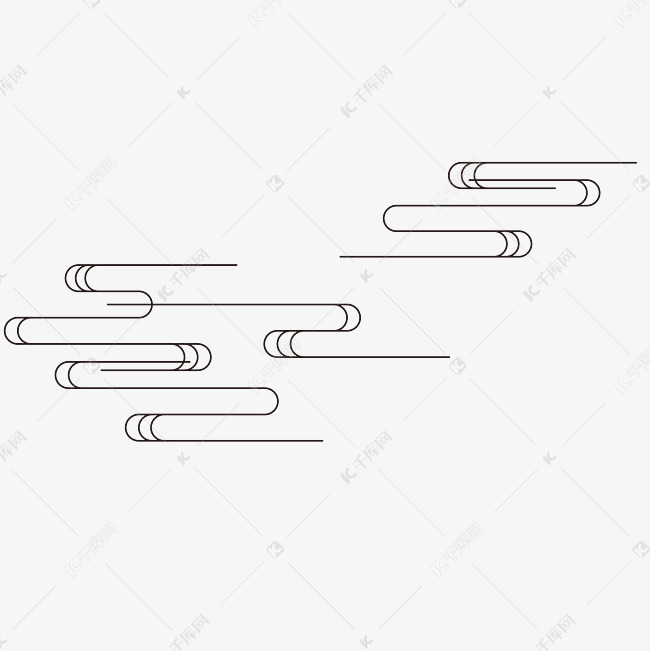 中式云纹复古古典装饰线条