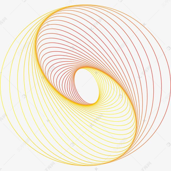 唯美彩色螺旋线条图案元素