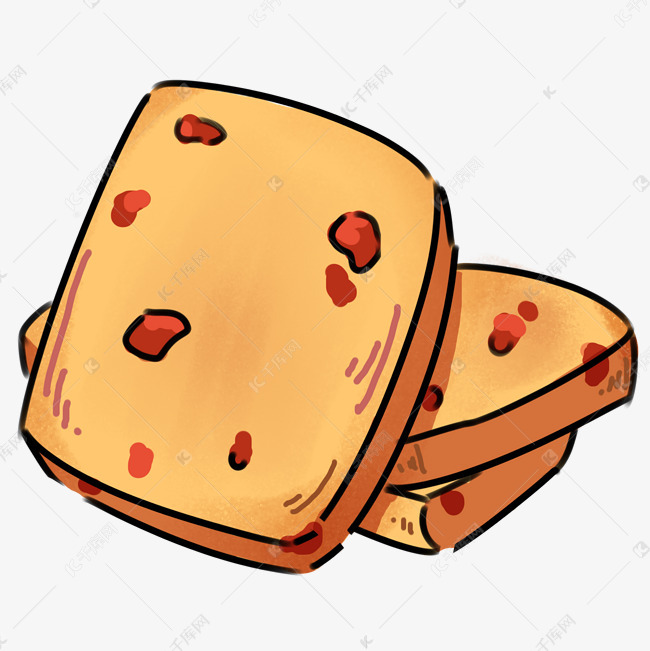 蔓越莓饼干零食插画