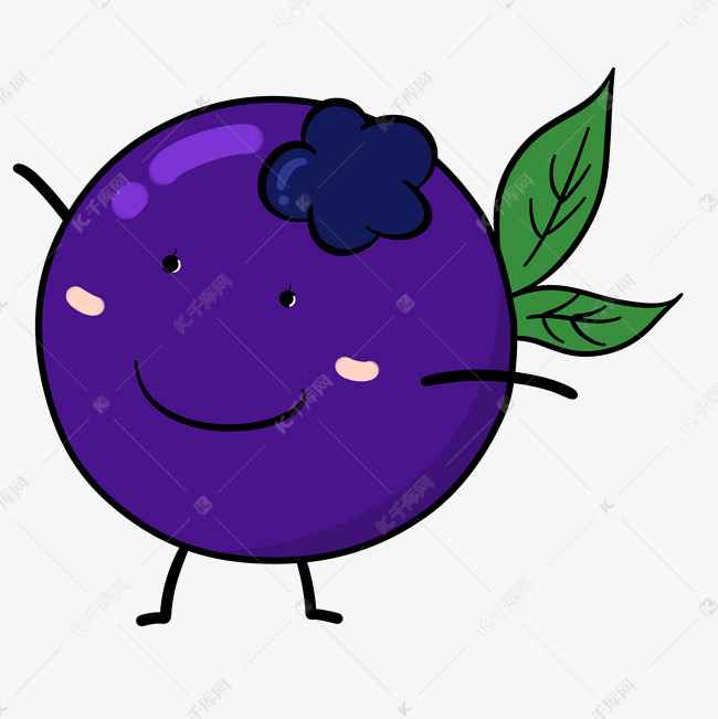 水彩蓝莓表情