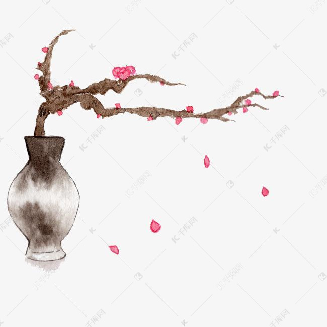 中国风梅枝花瓶