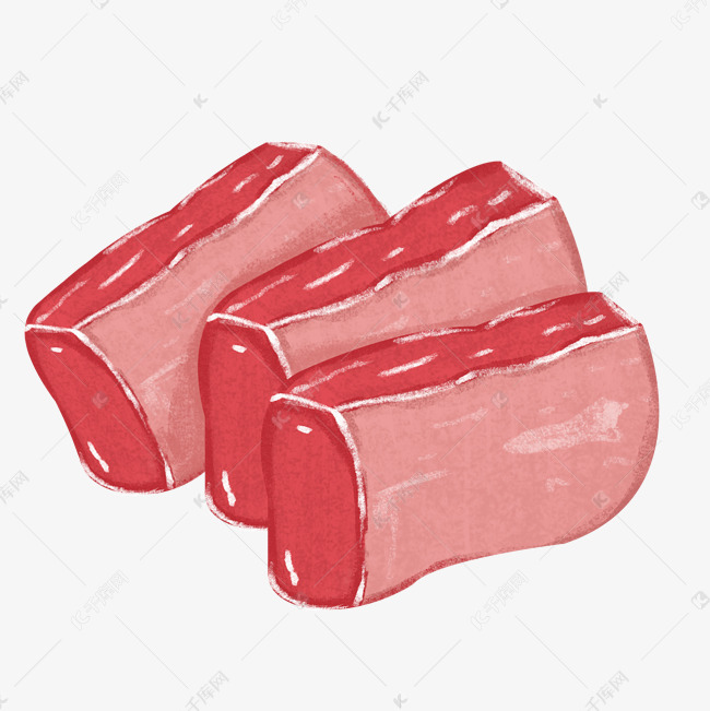 食品猪肉手绘png元素