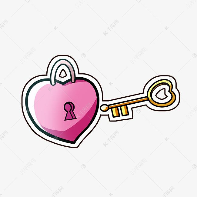 情人节红色的爱心锁