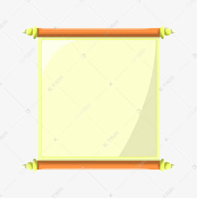 手绘方形卷轴边框