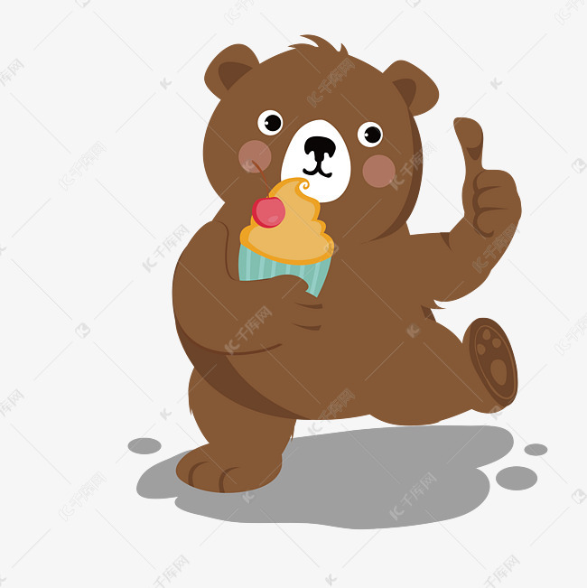 吃蛋糕的小熊免抠图