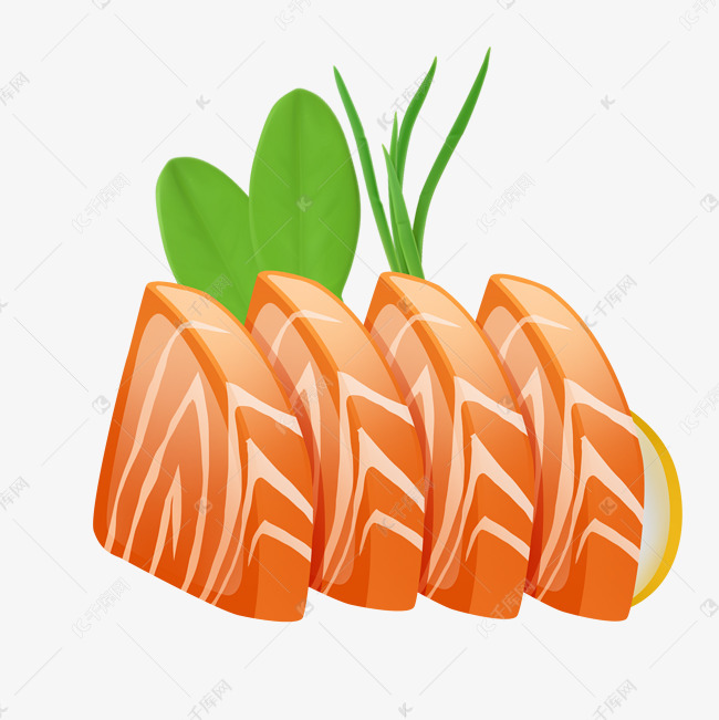 切片精致手绘料理生鱼片三文鱼p