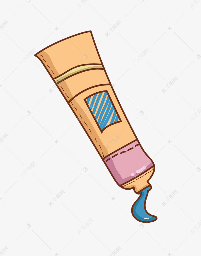 手绘绘画颜料插画