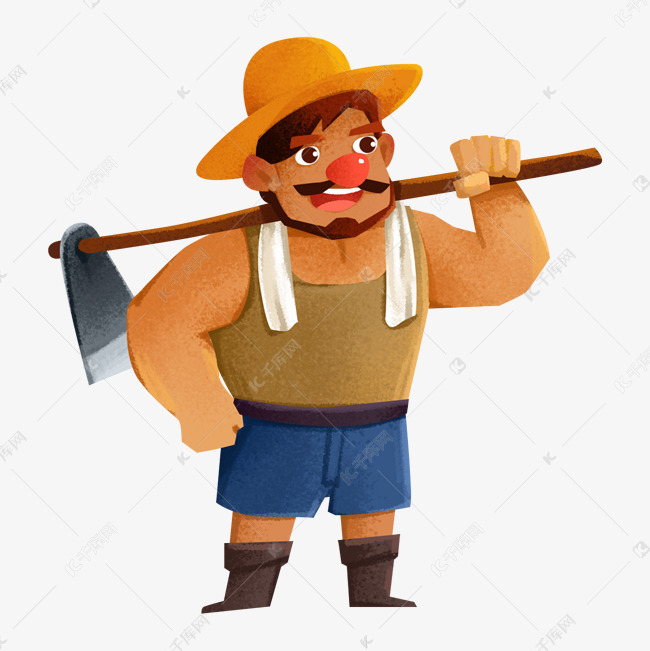 戴着帽子的农夫手绘设计图